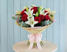 Букет цветов из:  Лилии и Розы #REPLACE_PRED# Голиково