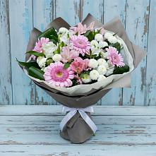 Букет цветов из:  Герберы, Альстромерии и Хризантемы в Голиково