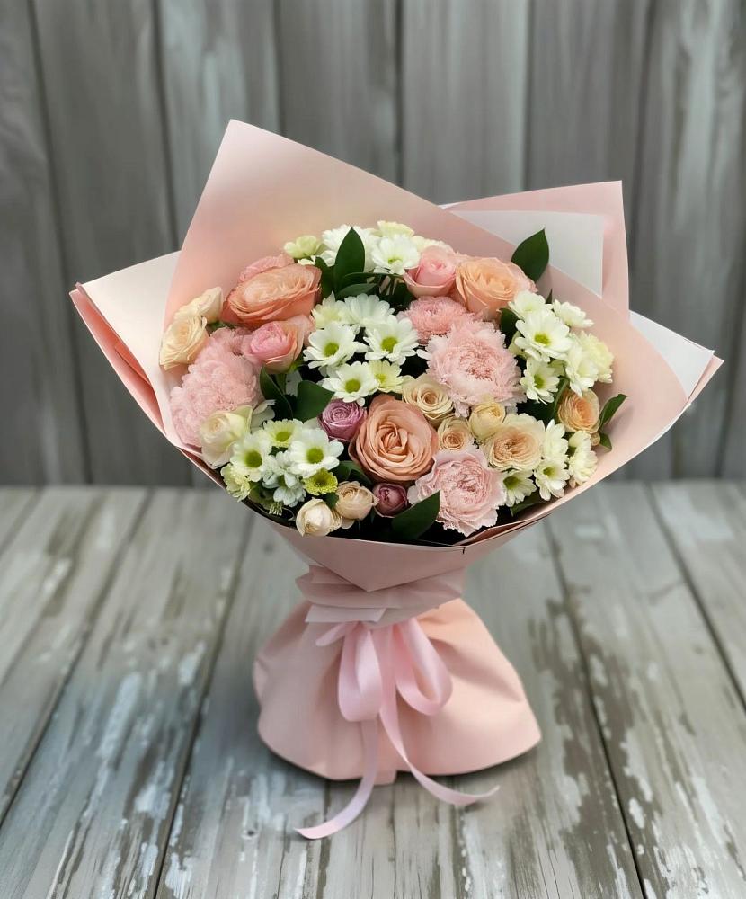 Букет цветов из: Гвоздики, Розы и Хризантемы в Голиково