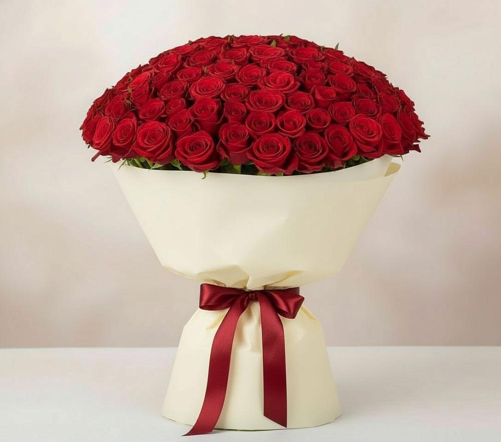 Букет 101 Красная роза Милано в Голиково