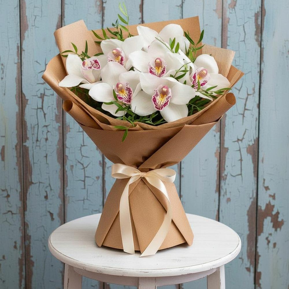 Букет цветов из: Орхидеи и Розы в Голиково