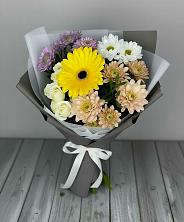 Букет цветов из:  Розы, Герберы и Хризантемы в Голиково