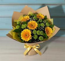 Букет цветов из:  Герберы и Хризантемы в Голиково