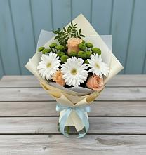 Букет цветов из:  Герберы, Розы и Хризантемы #REPLACE_PRED# Голиково