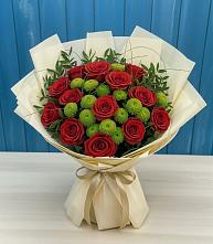 Букет цветов из:  Розы и Хризантемы в Голиково