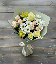 Букет цветов из:  Альстромерии, Розы и Хризантемы в Голиково