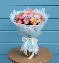 Букет цветов из:  Хризантемы и Розы в Голиково