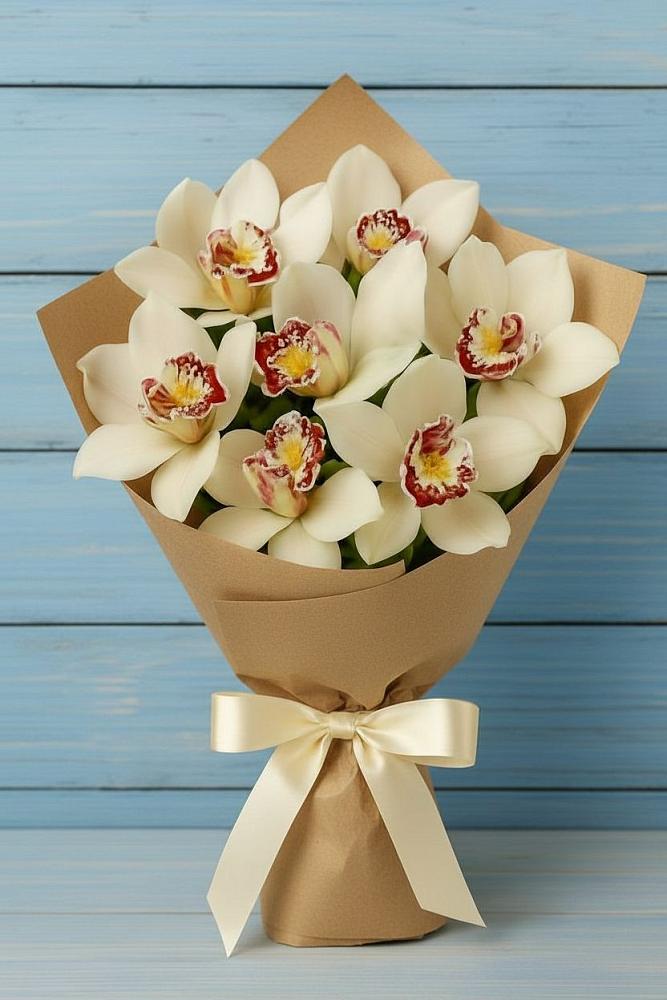 Букет цветов из: Орхидеи и Розы в Голиково